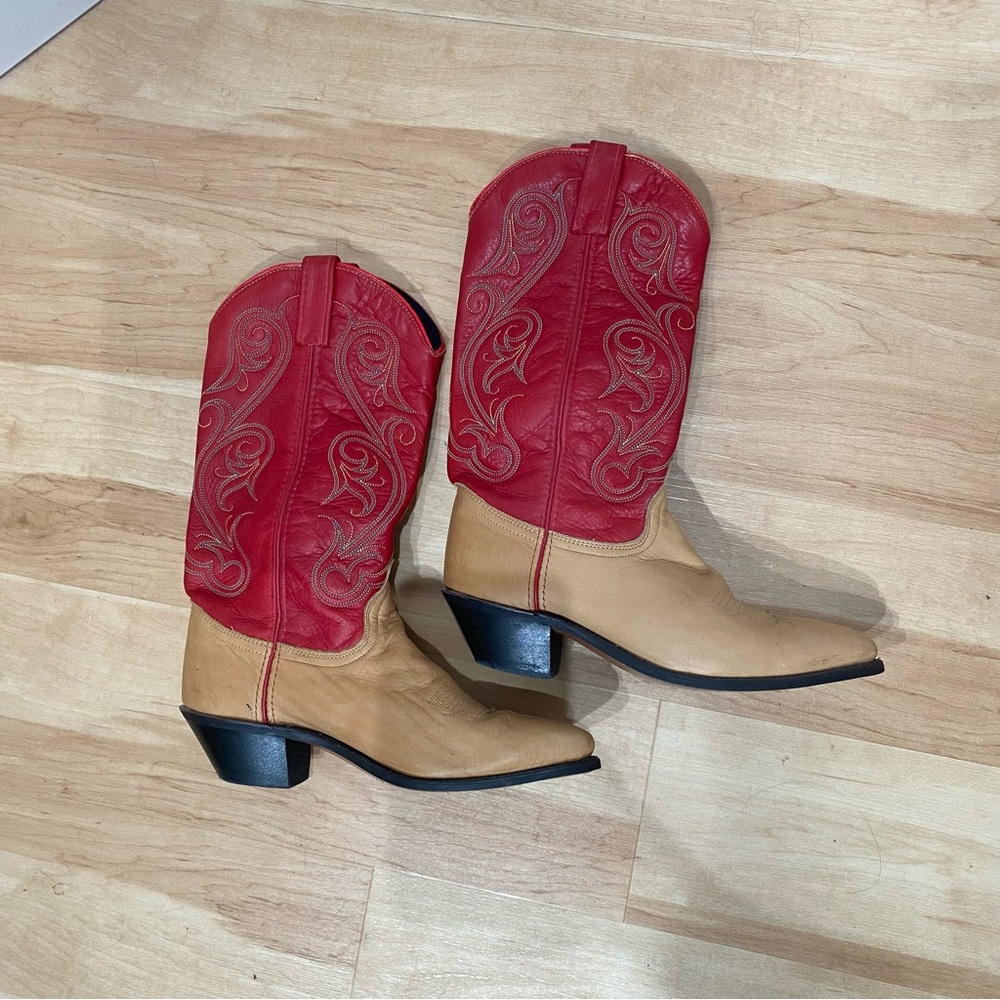 Vintage ACME Leather Cowgirl Boots (8) - Picture 7 of 8
